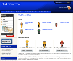studfindertool.com: Stud Finder Tool
A complete catalog of electronic stud finder, magnetic stud finder, laser level stud finder, multiscanner stud finder