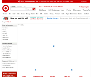 targetgiftcoin.com: GiftCards
		                
		                
		                
		           
		     
		     : Target
Shop for GiftCards  Products and Promotions at Target. Find GiftCards  Products and Promotions such as GiftCards, About GiftCards, All GiftCards, Any Event, Birthday, e-GiftCards, Include a Note, Mobile GiftCards, New Baby, New Cards, Redeem GiftCards, Terms of Use, Thank You, Wedding, WOW! Cards, Holiday, Salvation Army + St. Jude.