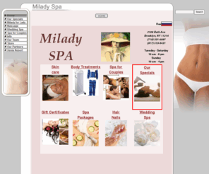 miladyspa.com: Milady day SPA in Brooklyn New York: Brooklyn SPA, Salon Brooklyn
Brooklyn Spa Great Look is a dream made into reality.  Let our creative and highly trained salon professionals with expertise in all facets of the beauty industry welcome you with warm attentive service.