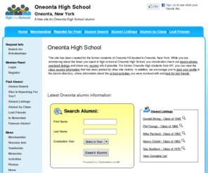oneontahighschool.org: Oneonta High School
Oneonta High School is a high school website for Oneonta alumni. Oneonta High provides school news, reunion and graduation information, alumni listings and more for former students and faculty of Oneonta HS in Oneonta, New York