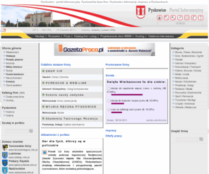 pyskowice.info.pl: Pyskowice - Portal informacyjny
Pyskowicki portal informacyjny zawiera midzy innymi katalog firm pyskowickich, szczegowy plan miasta, aktualnoci, imprezy, ogoszenia, nieruchomoci, galerie.