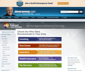 elpcenter.net: Endorsed Local Providers - daveramsey.com
Endorsed Local Providers are real estate, insurance, investing and tax professionals in your area who do business Dave Ramsey’s way.