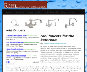 rohl-faucets.com: Rohl Faucets
Rohl Faucets!  For the best faucets, make sure its Rohl.  Rohl designer faucets capitalize on functionality and design to bring you the best faucets on the market