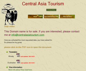 centralasiatourism.com: Compact, but extreme useful. Best regards Folke von Knobloch
Folke von Knobloch