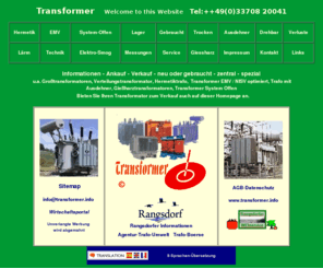 transformer.info: Transformer zum Aussuchen Ankauf Verkauf Information
Transformer,Informationen,Aktuell und Alternativ,Allgemein und Spezial,von Ihrem Dienstleister alles Zentral.