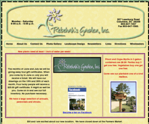 rebekahsgarden.com: Rebekah's Garden Columbia, South Carolina
Rebekah's Garden in Columbia, South Carolina State Farmers Market serves the Midlands landscaping and gardening needs with most of their plants grown in their own greenhouses.