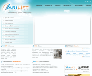 arilift.com.tr: Arılift | Arı Asansör | Kocaeli Asansör | Şahıs Asansörleri | Yük Asansörleri | Araç Asansörleri | Yürüyen Merdivenler | Yürüyen Bant
Arı Lift Firmamız 2001 yılında İstanbulda ARISAN ASANSÖR ELEKTRİK METAL SAN. VE TİC. LTD. ŞTİ. adıyla kuruldu. 2003 Yılında Kocaeli şubemiz açıldı.