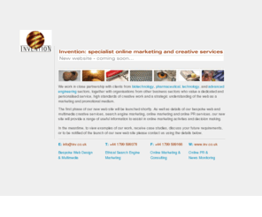 inv.co.uk: Invention - specialist online marketing & creative services
specialist online marketing and creative services for science based companies, technology and laboratory automation organisations