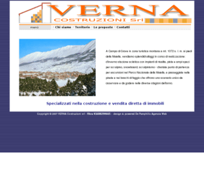 vernacostruzioni.it: Vendita case - edilizia residenziale - Campo di Giove (AQ) - Parco nazionale Maiella - località montana - Abruzzo - centro italia
Verna Costruzioni progetta, costruisce e vende appartamenti, villette di Montagna in Abruzzo presso stazione sciistica e centro estivo di Campo di Giove.