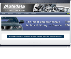 autodata.ee: Etusivu
Autodata Oy Nordic - Autodata Oy Nordic edustaa Suomessa englantilaisen Autodata Ltd:n tuotteita. Toimimme autokorjaamoalan tietopankkina ja toimitamme autoteknisiä tietoja ohjelmistoina sekä erilaisina järjestelmäintegraatioina autoalan ammattilaisille.