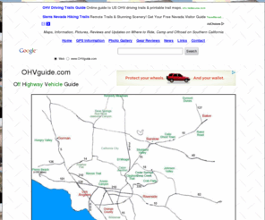 ohvguide.com: OHVguide.com Off Highway Vehicle Guide for Southern California for Glamis, Dumont, Johnson Valley, Pismo, Desert, Canyons and Moutains
Southern California Off Highway Vehicle Guide, Maps, Pictures and Information for Glamis,Dumont,Stoddard Wells,Johnson Valley,Rasor Road,Ocotillo Wells,Azusa Canyon,El Mirage, Pismo Beach