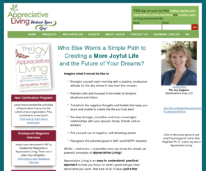 thejoyengineer.com: Appreciative Inquiry - Experience The Joy of Appreciative Living
Appreciative Living is an easy to understand, practical approach to help you focus on what’s good and get clear about what you want. And best of all, it takes just a few minutes a day.