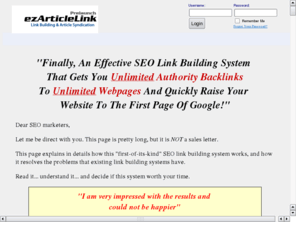 forwardfusion.net: EZArticleLink - True Link Building and Article Syndication
Raise SEO Rankings 