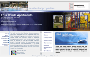 fourwindsapt.com: Four Winds, Corpus Christi TX | Residential Real Estate | Sandalwood Management
Apartments for rent in Corpus Christi, Texas, TX, with spacious floorplans, green space, at an affordable price. Residential property rental.