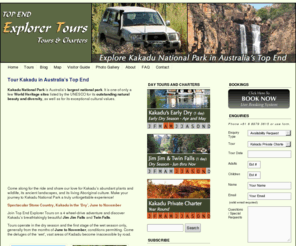 kakadutours.net.au: 4WD Kakadu Tours with Top End Explorer Tours - Jim Jim Falls, Twin Falls and Arnhem Land
Anja and Steve Toms specialise in 4WD tours of Australia's rugged World Heritage listed Kakadu National Park.