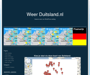 weer-duitsland.nl: Weer Duitsland.nl
Altijd het actuele weerbericht uit Duitsland... Op dit moment is het actuele weer in Duitsland... 