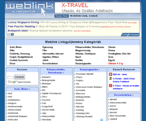 weblink.hu: Linkgyűjtemény Linkek Link Linkgyüjtemény - Weblink.hu
Weblink Linkgyűjtemény. A legjobb linkek kategóriába rendezve. Szórakozás, szállás, települések, és még rengeteg témakör, amelyeket folyamatosan frissítünk, bővítünk, ellenörzünk. Magyar nyitólap link katalógus, linkadatbázis.