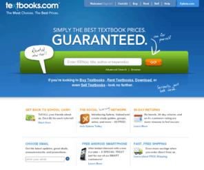 t-e-x-t-b-o-o-k-s.net: Cheap Textbooks & Used Textbooks | Textbooks.com
Save up to 90% off Textbooks plus Fast Free Shipping. Browse the largest selection of new and used textbooks online, rent textbooks or sell your college textbooks for cash today.
