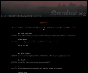 necrolust.org: www.necrolust.org   Official Necrolust Website
Official NECROLUST website