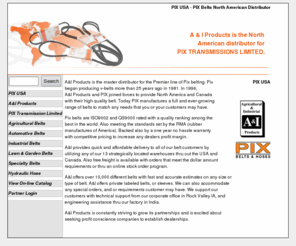 aibelts.com: PIX USA, PIX Belts North American Distributor
PIX USA is the master distributor for the Premier line of Pix belting.