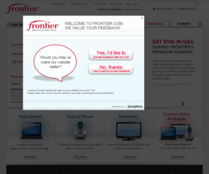 frontier1.com: Frontier
Frontier Communications Company, one of the nation's largest independent providers of telecommunications services. Known to our customers by the brand name of Frontier, we provide residential and business subscribers throughout the United States with local and long-distance telephone service, Internet access and satellite TV