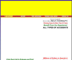 lawyersthatvisityou.com: Visiting Lawyers, We Come To You, 1-800-MY VISIT
Lawyers (1-800-my-visit) comes to you for all accidents: Trip and Fall, Defective Stairs, Construction Injury, Workplace Injury, Car Accident, Medical Malpractice.