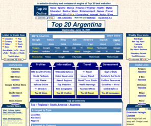 top20argentina.com: Top20Argentina.com - Your Top20 Guide to Argentina!
Argentina