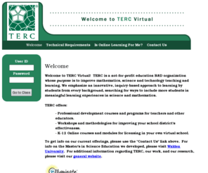 terc-virtual.org: TERC | WELCOME
The NAME located in CITY providing online education and services to COMMUNITY