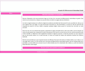 evaseiya.com: Annuaire de référencement automatique gratuit
Service d'indexaton et de promotion de sites web par le bais d'un annuaire de référencement automatique gratuit respectant les recommandations des outils et moteurs de recherche SEO.