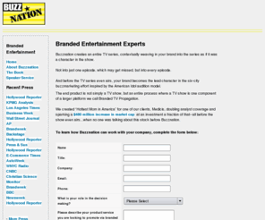 brandedentertainment.tv: Branded Entertainment
Branded Entertainment ____ Buzznation :: 3-pronged strategy of Branded Content, Internet, and Buzzmarketing ____  Everything is about marketing.