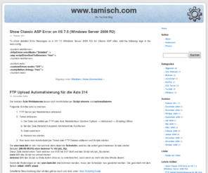 tamisch.com: Tamisch - Technik Blog
Ein Technik Blog