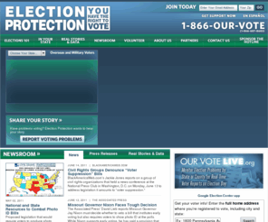 866ourvote.org: Election Protection - The Nation’s Largest Nonpartisan Voter Protection Coalition
Election Protection - You Have the Right to Vote