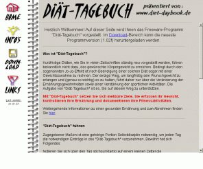 diet-daybook.de: www.Diet-Daybook.de
Informationen und Download des Sharewareprogrammes "Diät-Tagebuch" für Windows.