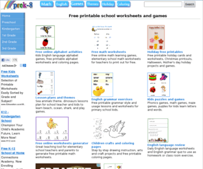 prek-8.com: Free worksheets and kids activities, free school games
school, beach, schools, christmas, kids, teacher, christian, children, chinese, animals, sea, science, letter, language, english, free games,  paper, free online, ocean, learning, jesus, project, education, science, reading, writing, printable, template, website, lesson, curriculum, elementary school, math, shark, winter, crafts, sample