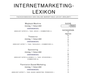 internetmarketing-lexikon.de: Internetmarketing-Lexikon › Fachchinesisch des Online Marketings leicht erklärt!
Fachchinesisch des Online Marketings leicht erklärt!