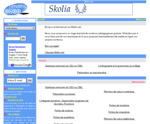 maths.net: Maths.net, des contenus gratuits pour se former et s'exercer en ligne
Maths.net offre des cours et exercices en Francais, math et philo pour tous les niveaux