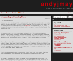 andyjmay.com: andyjmay | notes to myself about programming
notes to myself about programming