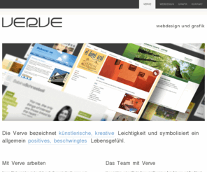 verve.ch: Angebot - Team - Verve Webdesign und Grafik, Uster - www.verve.ch
Verve Webdesign und Grafik in Uster. Perfekte Internetauftritte und auffallende Drucksachen. Wir bringen Design und Technik auf den Punkt