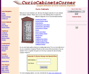 curio-cabinets.com: Curio Cabinets
Curio-Cabinets.com specializes in curio cabinets, display cabinets and corner curio cabinets. We have the largest selection of curio cabinets anywhere.