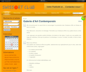 swissartclub.ch: Galerie d'Art Contemporain
Le portail suisse pour l'art contemporain