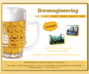 brewengineering.com: Brewengineering
SO.L.ME. Srl Equipments and plants for food, chemical, pharmaceutical. Dal 1980 So.L.Me progetta e realizza apparecchiature ed impianti per i settori alimentare chimico e farmaceutico.