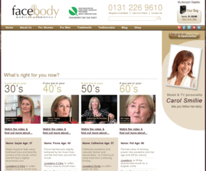 faceandbody.co.uk: Botox Dermal Fillers Sculptra Skin Peels Mesotherapy Tooth Whitening Cosmetic Clinic
Botox, Dermal Fillers, Sculptra, Face Lifts, Skin Peels, Mesotherapy, Tooth Whitening, Invisalign, Inman Aligner cosmetic treatments from Scotland's top anti-ageing cosmetic clinic in Edinburgh.