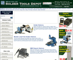 soldertoolsdepot.com: Solder Stations, Desoldering Tools, Soldering Irons
Supplier of Solder Stations, Soldering Irons, Desolder Stations for over 30 years. On-line Catalog and in-depth descriptions of products.  Expert help with your questions