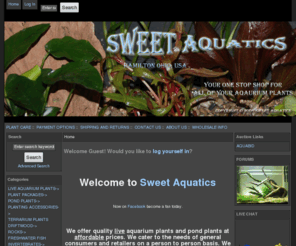 sweetaquatics.com: Aquarium Plants Pond Plants From Sweet Aquatics
aquarium, plants, products, pond