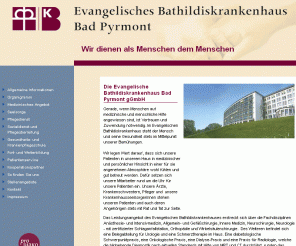 bathildis.de: Herzlich willkommen beim Evangelische Bathildiskrankenhaus Bad Pyrmont: Home
Evangelische Bathildiskrankenhaus Bad Pyrmont - Wir dienen als Menschen dem Menschen