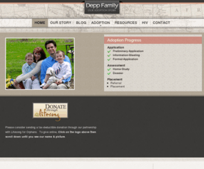 deppadopt.com: Depp Adoption
Welcome the Depp famliy, tracking our process of us adopting a child or sibling group from Ethiopian.