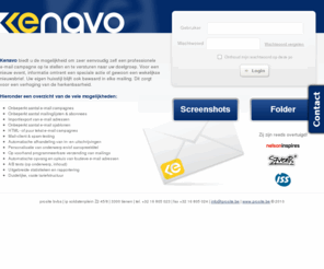 kenavo.be: Kenavo | e-mail marketing software | Home
Kenavo is een e-mail marketing software waarmee je zelf professionele e-mail campagnes kan opstellen en versturen.