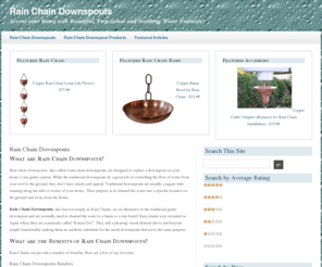 rainchaindownspouts.com: Rain Chain Downspouts  | Rain Chain Downspouts
Rain chain downspouts are designed to replace a downspout on your home's rain gutter system.