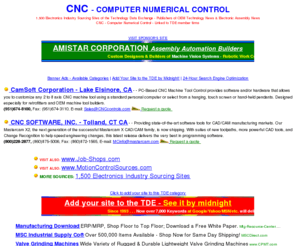 cnc-computernumericalcontrol.com: CNC Computer Numerical Control - www.CNC-ComputerNumericalControl.com
CNC - Computer Numerical Control from the Technology Data Exchange - Linked to TDE member firms.