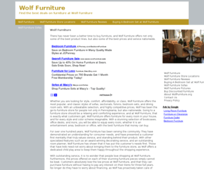 wolffurniture.org: Wolf Furniture | Find the best deals from Wolf Furniture - Best service, selection, and prices
Wolf Furniture offers the best deals from Wolf Furniture on dining room sets, sofas, bedroom sets, and more.